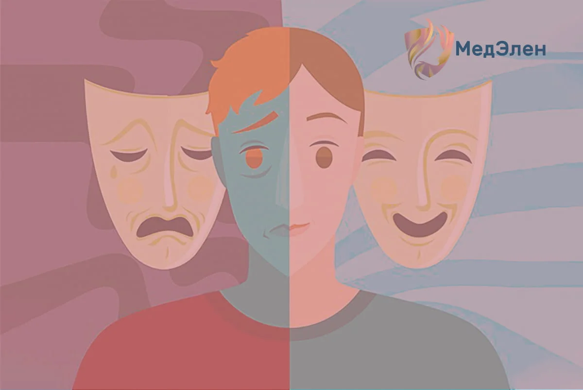 Человек, грустная и весёлая маски 